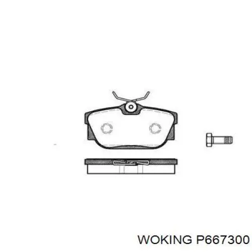 Задні гальмівні колодки Woking P667300 ціна, від 15.20 USD