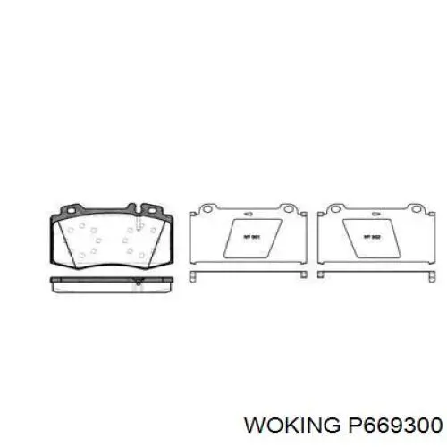 Гальмівні колодки Woking P669300 ціна, від 29.84 USD