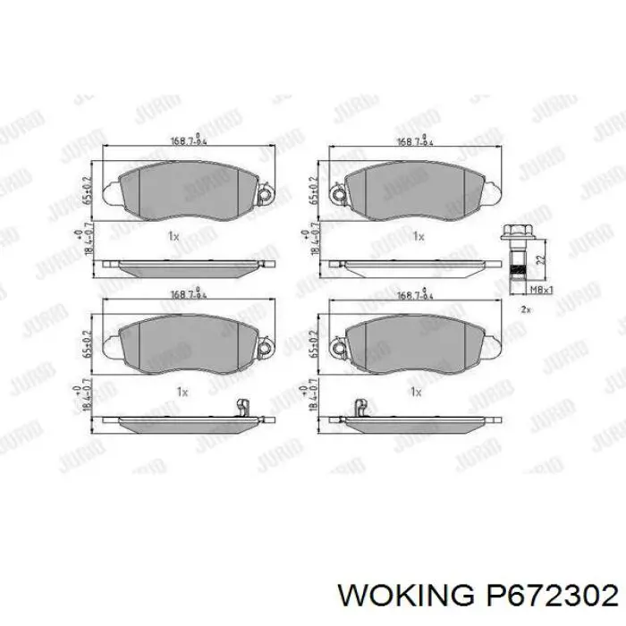 Гальмівні колодки Woking P672302 ціна, від 22.54 USD