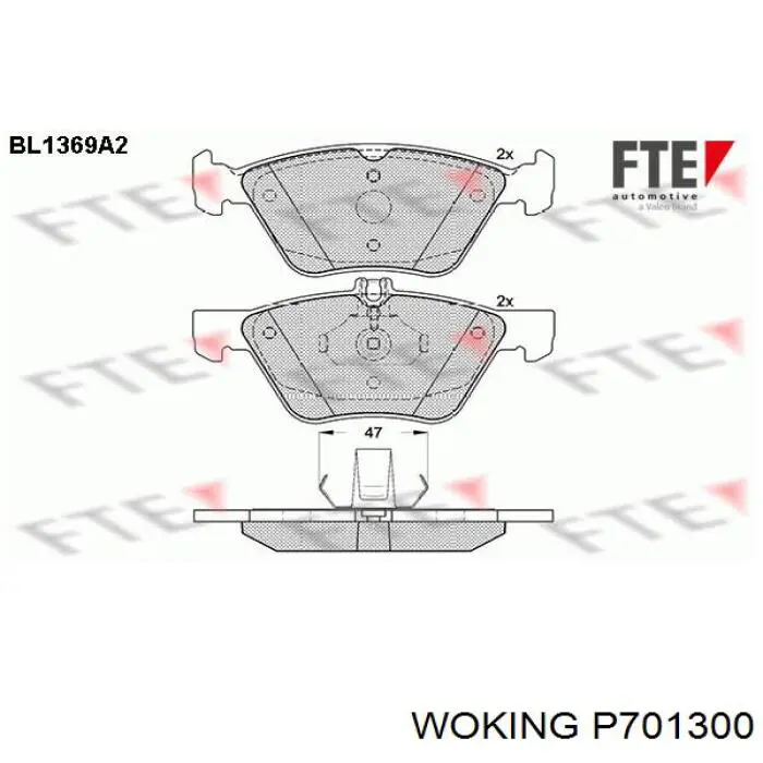 Тормозні колодки Woking P701300