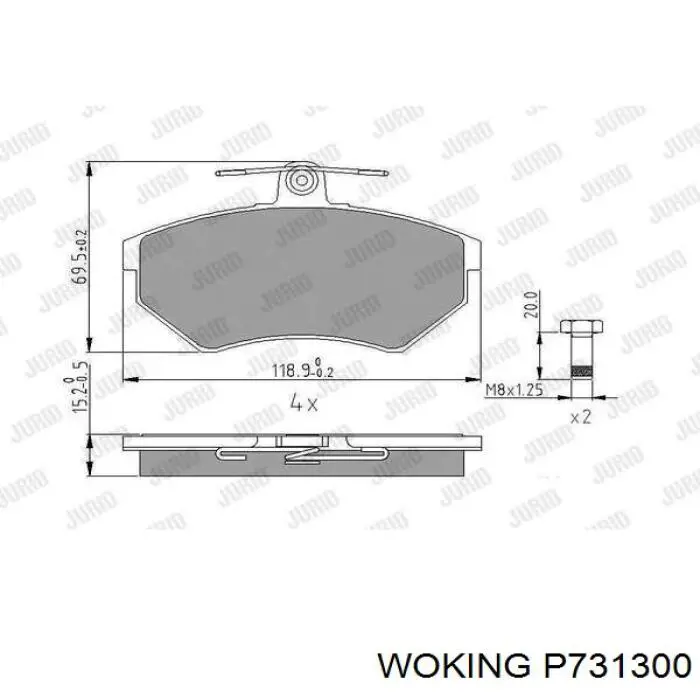 Гальмівні колодки Woking P731300 ціна, від 18.15 USD