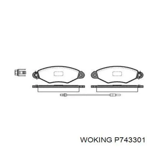 Гальмівні колодки Woking P743301 ціна, від 21.64 USD