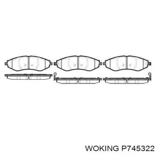 Гальмівні колодки Woking P745322 ціна, від 18.15 USD