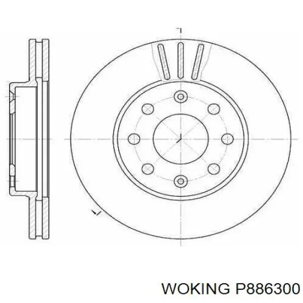 Тормозні колодки Woking P886300