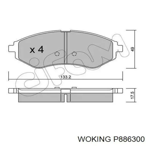 P886300 Woking колодки гальмівні передні, дискові
