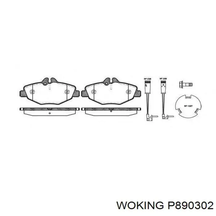 P890302 Woking Передні гальмівні колодки