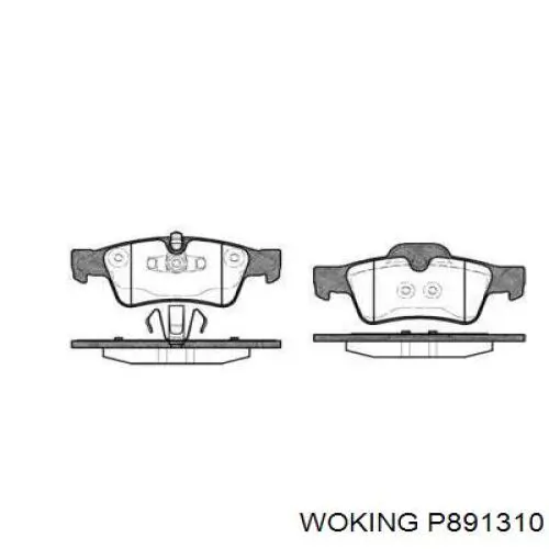Задні гальмівні колодки Woking P891310 ціна, від 35.78 USD