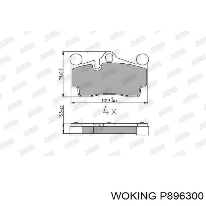 Задні гальмівні колодки P896300 Woking