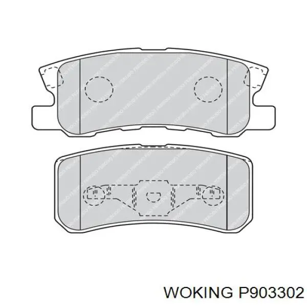 Задні гальмівні колодки P903302 Woking