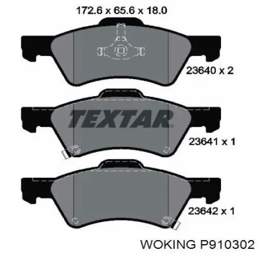 Гальмівні колодки Woking P910302 ціна, від 25.37 USD