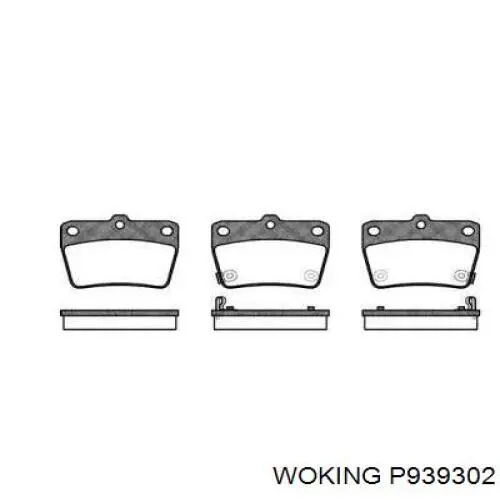 Задні гальмівні колодки Woking P939302 ціна, від 12.85 USD