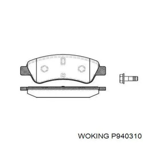Купити P940310 Woking Колодки гальмівні передні, дискові