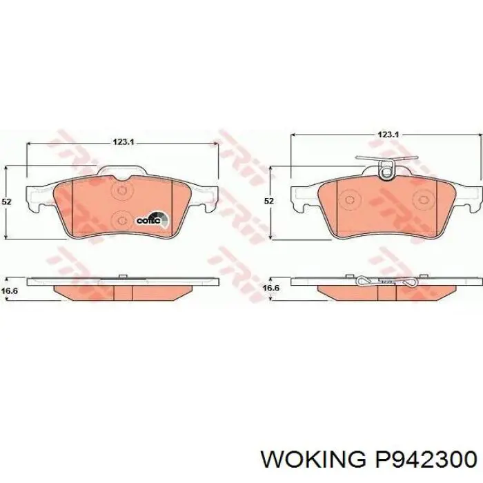 Задні дискові колодки Woking P942300
