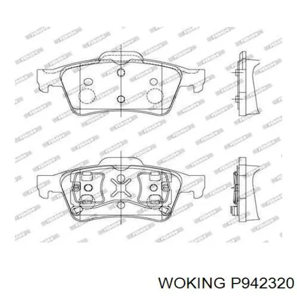 Купити P942320 Woking Задні колодки