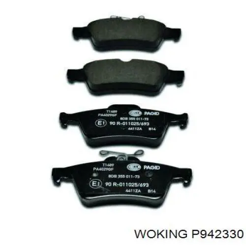Задні гальмівні колодки Woking P942330 ціна, від 21.77 USD