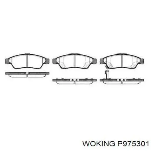Купити P975301 Woking Колодки гальмівні передні, дискові