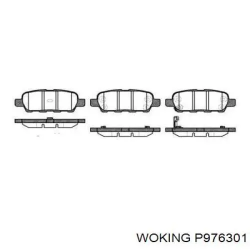 Задні гальмівні колодки Woking P976301 ціна, від 19.57 USD