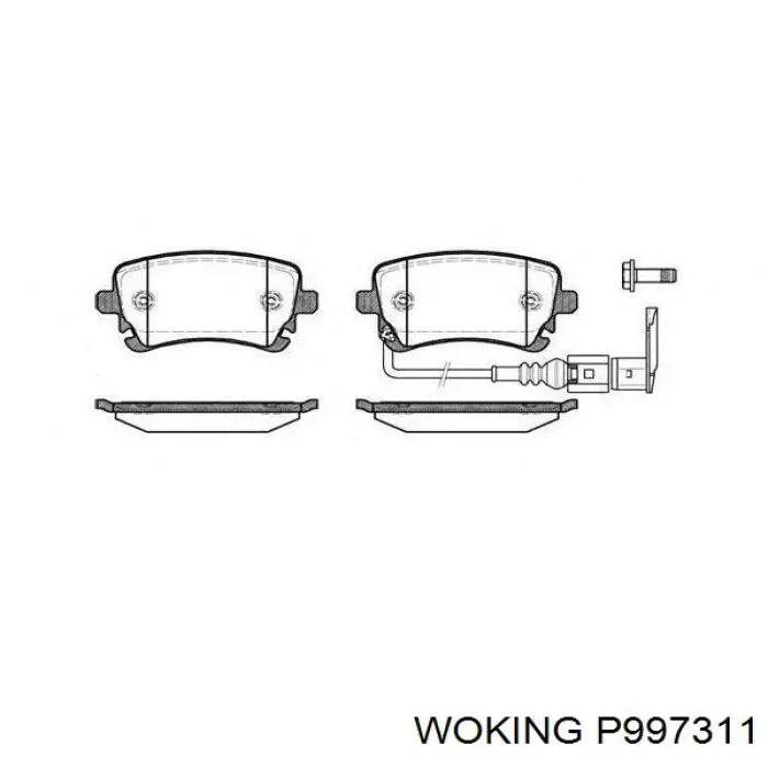 P997311 Woking Колодки гальмівні задні, дискові