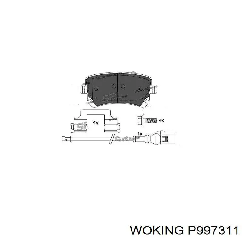 P997311 Woking Колодки гальмівні задні, дискові