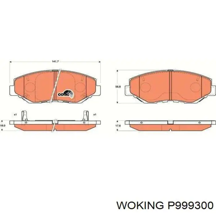 P999300 Woking колодки гальмівні передні, дискові