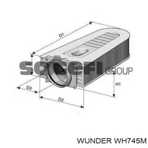 Елемент повітряного фільтра Wunder WH745M ціна, від 24.56 USD