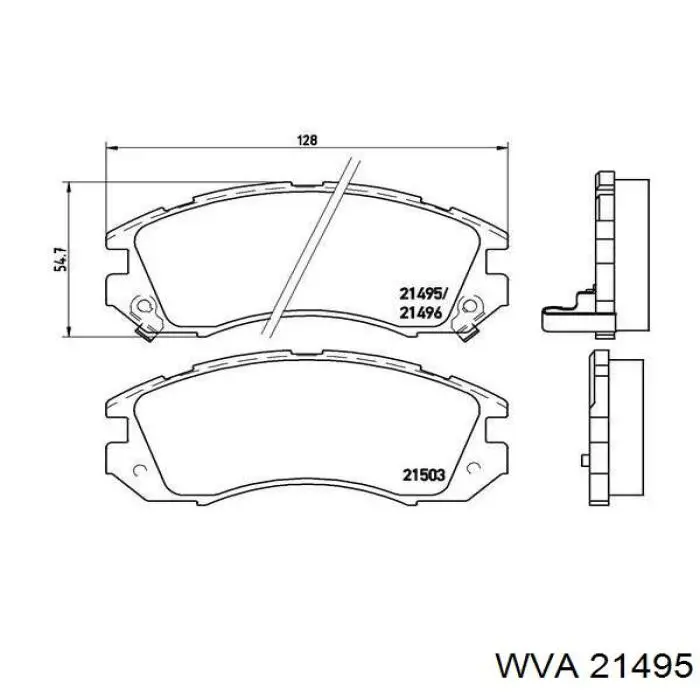 21495 WVA колодки гальмівні передні, дискові