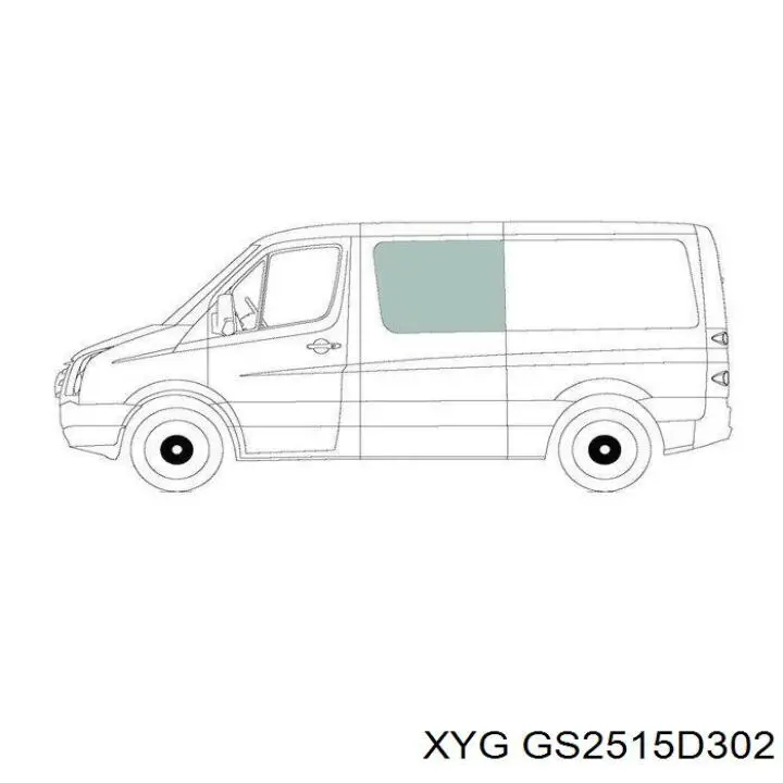 GS2515D302 XYG Скло багажних дверей розпашних, лівих