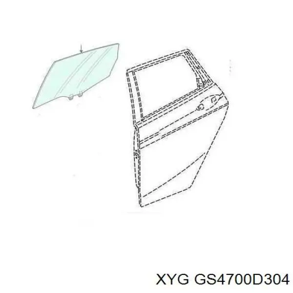 GS4700D304 XYG Скло задньої двері правої