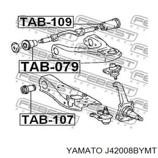 Купити J42008BYMT Yamato Сайлентблок переднього верхнього важеля