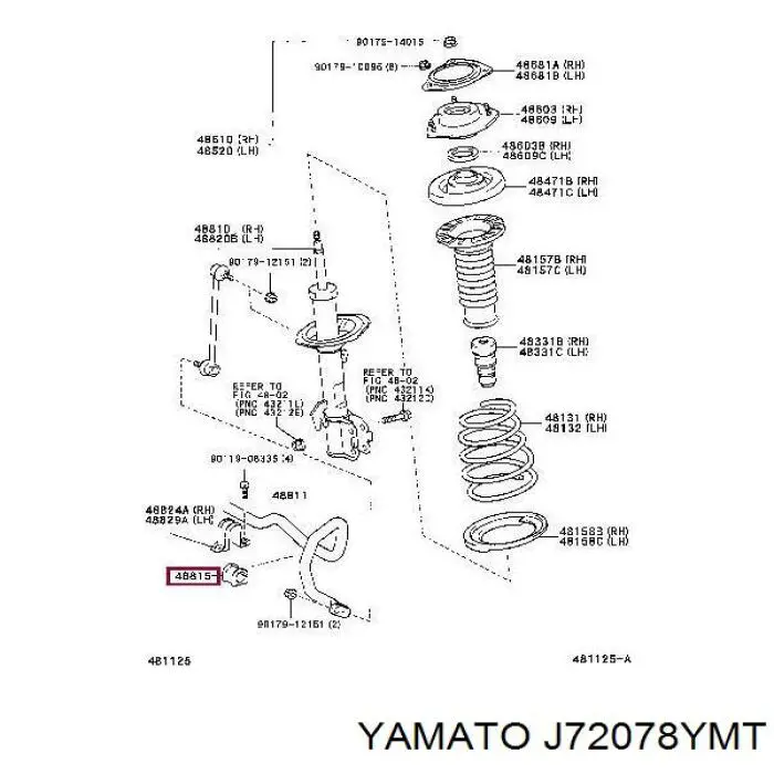 Купити J72078YMT Yamato Подушка стабілізатора передня