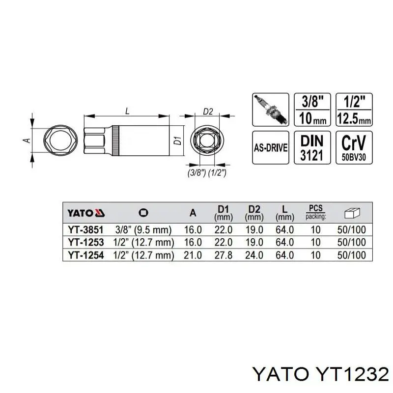 Yato YT1232 ціна, від 2.44 USD