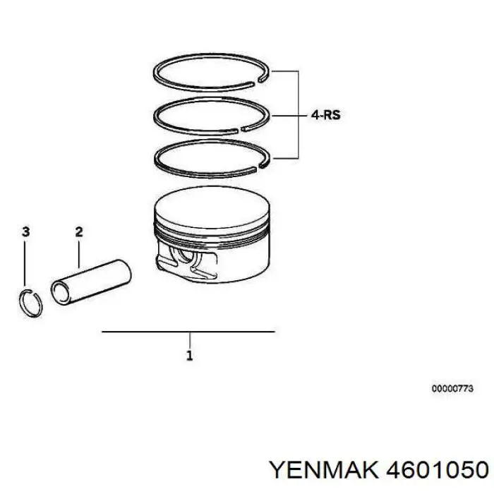 Поршня, 2-й ремонт (+0,50) Yenmak 4601050 ціна, від 106.37 USD