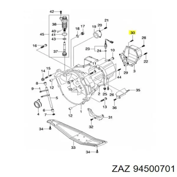 Болт кронштейна подушки двигуна ZAZ 94500701 ціна, від 0.42 USD