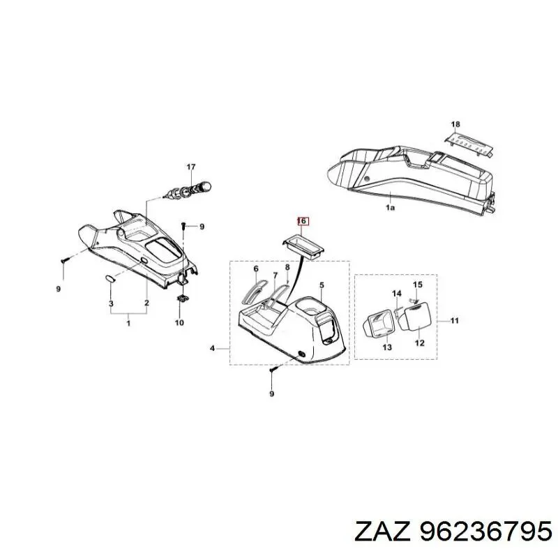 Заглушка ланос передньої консолі збоку General Motors 96236795 ціна, від 0.11 USD