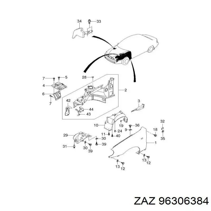  ZAZ 96306384 ціна, від 6.36 USD