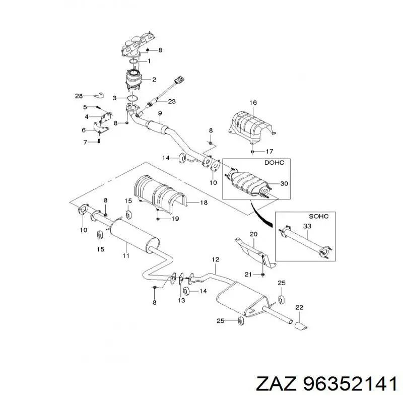 96352141 ZAZ подушка кріплення глушника