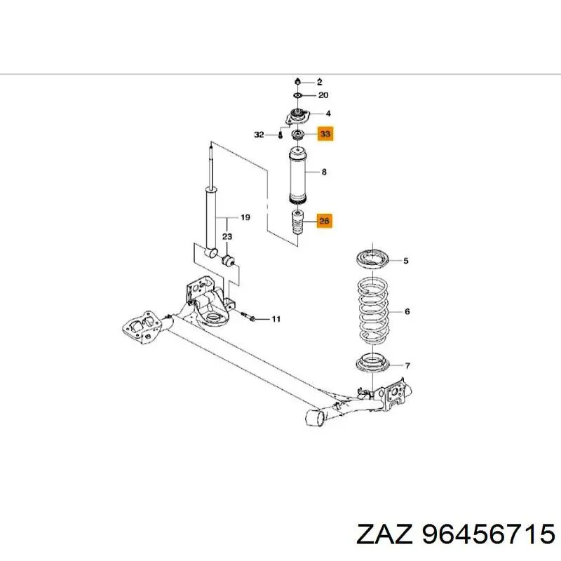 96456715 ZAZ буфер-відбійник амортизатора заднього
