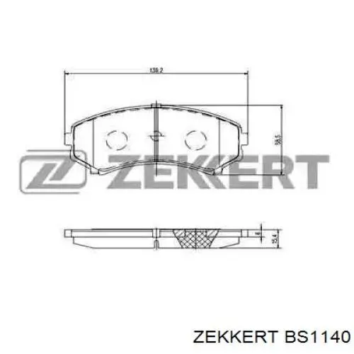 BS1140 Zekkert колодки гальмівні передні, дискові