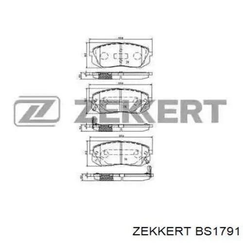 Колодки гальмівні передні, дискові BS1791 Zekkert