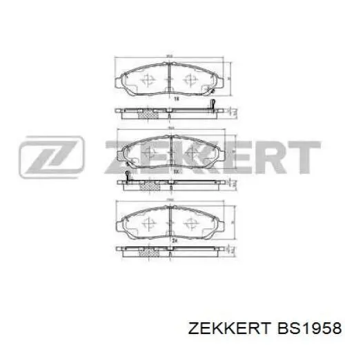 Колодки гальмівні передні, дискові BS1958 Zekkert