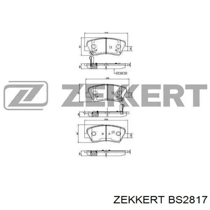 Колодки гальмівні передні, дискові BS2817 Zekkert