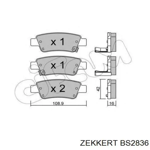 Купити BS2836 Zekkert Задні колодки