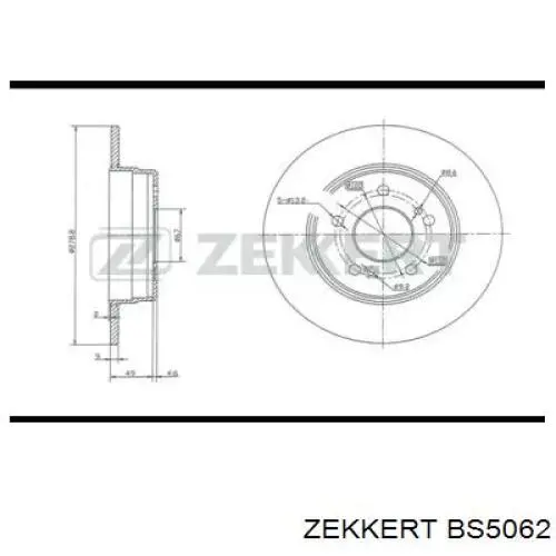 Диск гальмівний задній BS5062 Zekkert