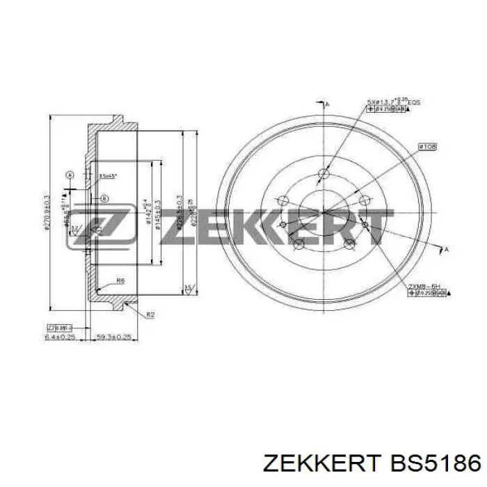 Барабан гальмівний задній BS5186 Zekkert