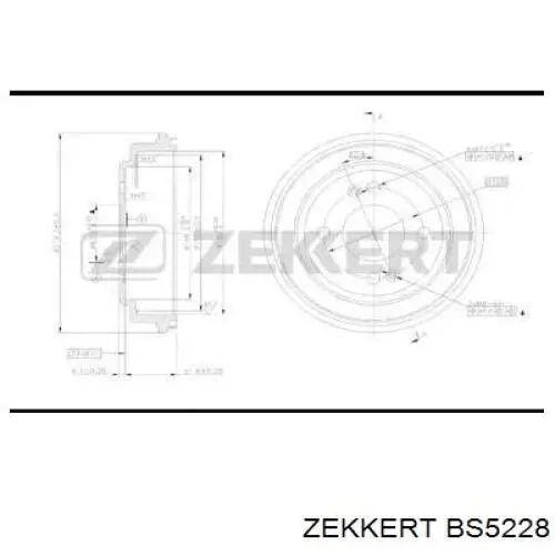 Барабан гальмівний задній BS5228 Zekkert