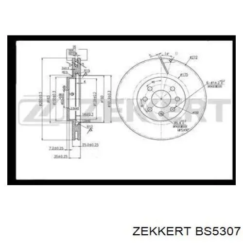 Диск гальмівний передній BS5307 Zekkert