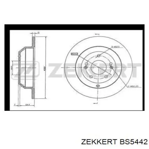 Диск гальмівний задній BS5442 Zekkert