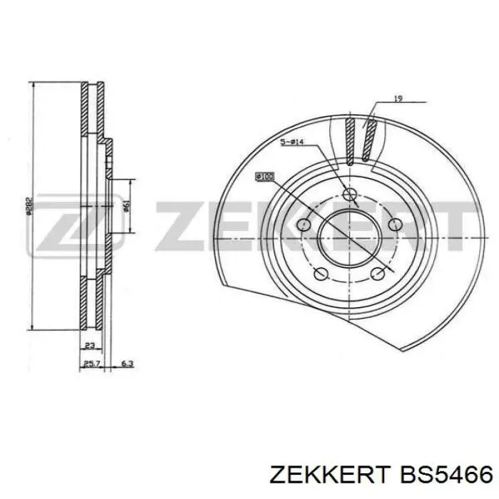 Диск гальмівний передній BS5466 Zekkert