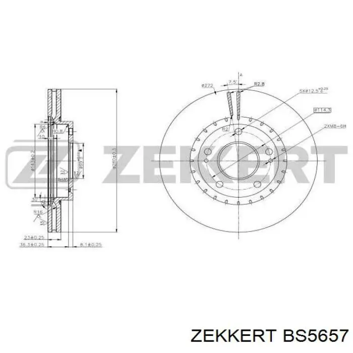 BS5657 Zekkert диск гальмівний передній
