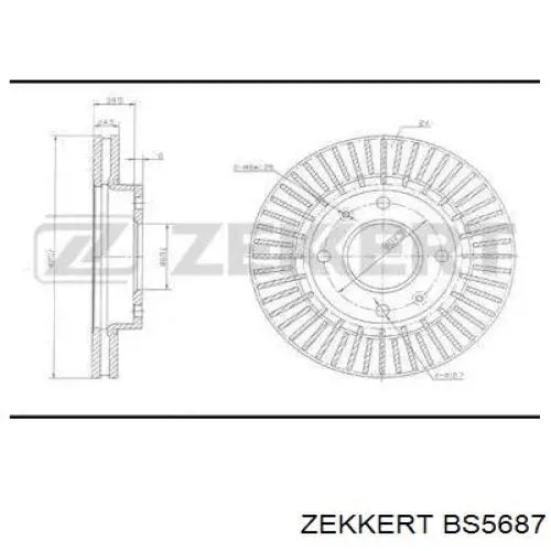 Диск гальмівний передній BS5687 Zekkert